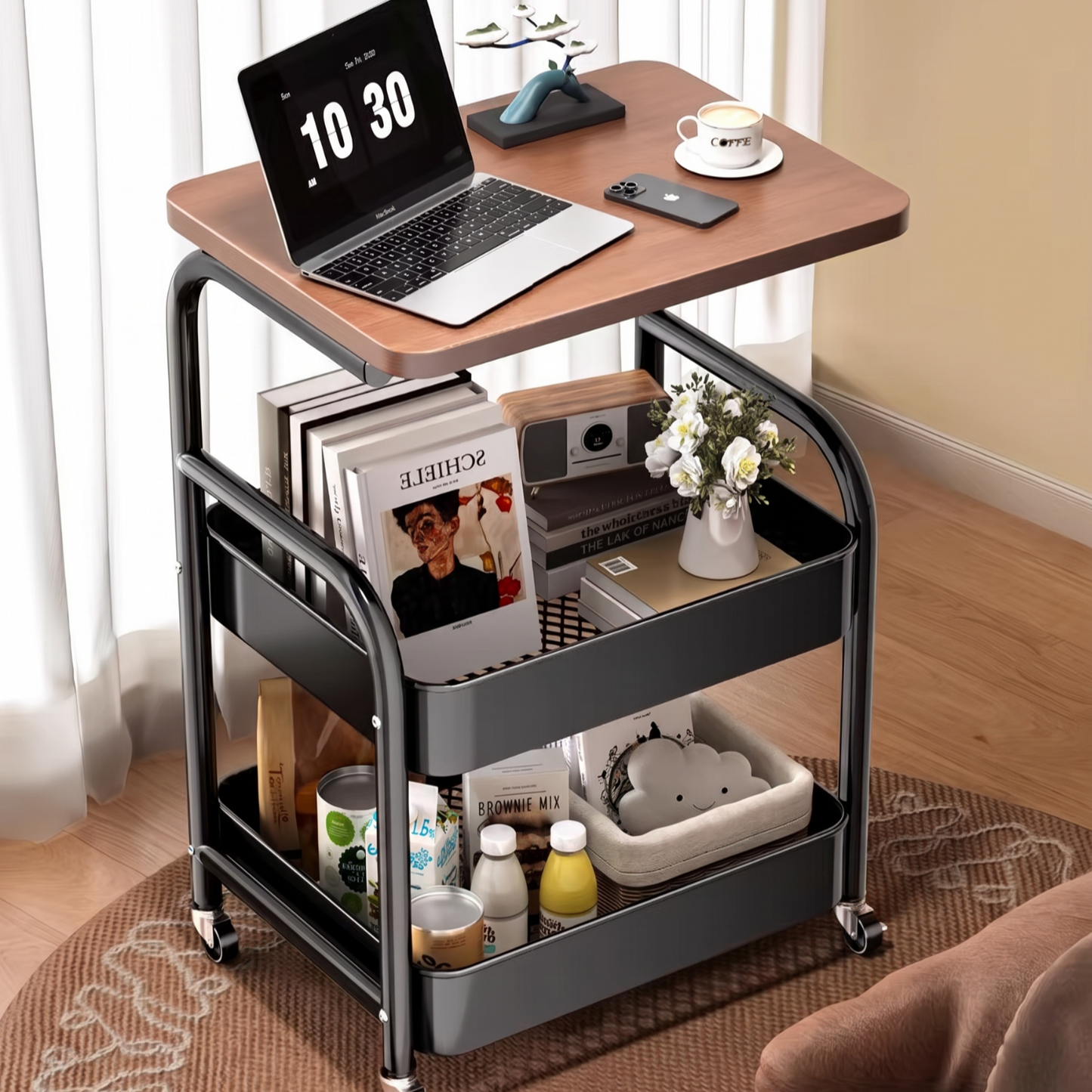 Movable Multi-Tier Storage Cart with Wheels