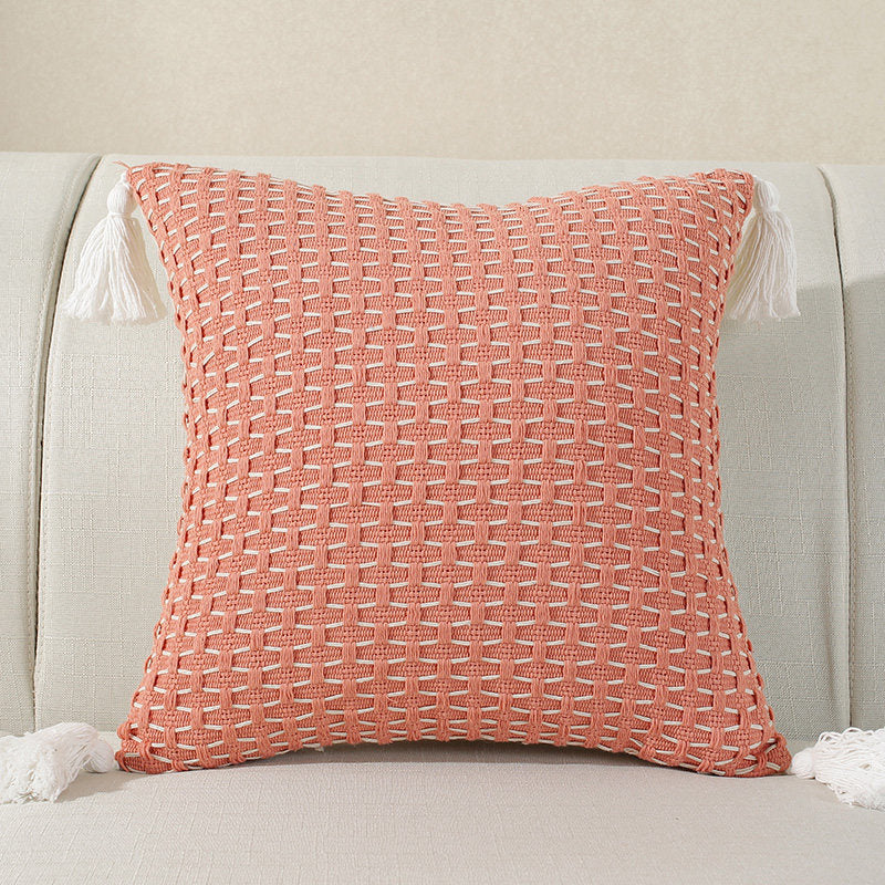 Cotton Linen Decorative Pillow and Lumbar Support Cushion
