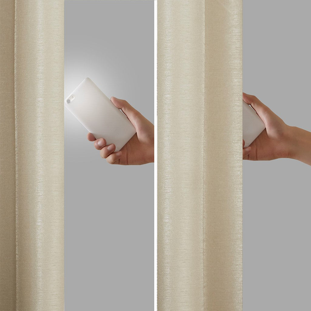 Twist Tab Total Blackout Window Curtain Panel Champagne 50x95"