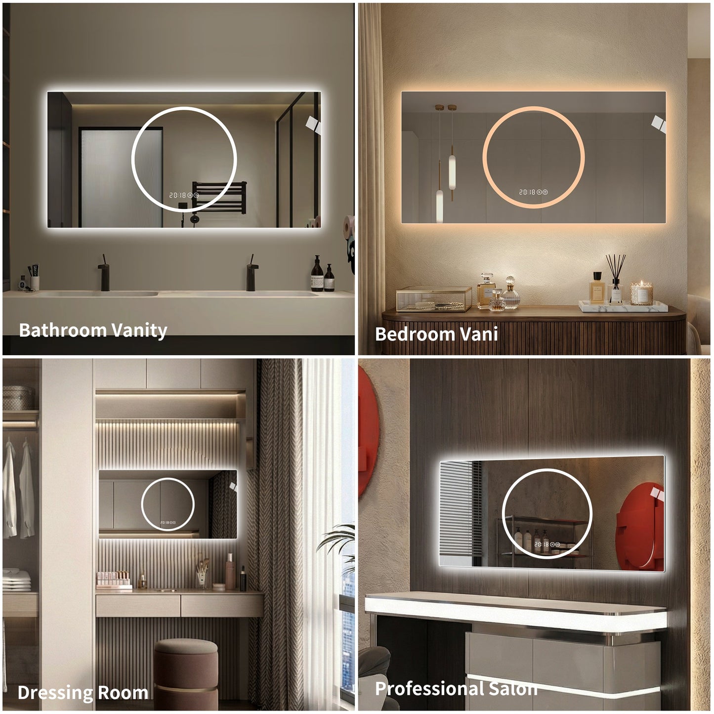 48x24 Inch Bathroom Mirror with LED Lights