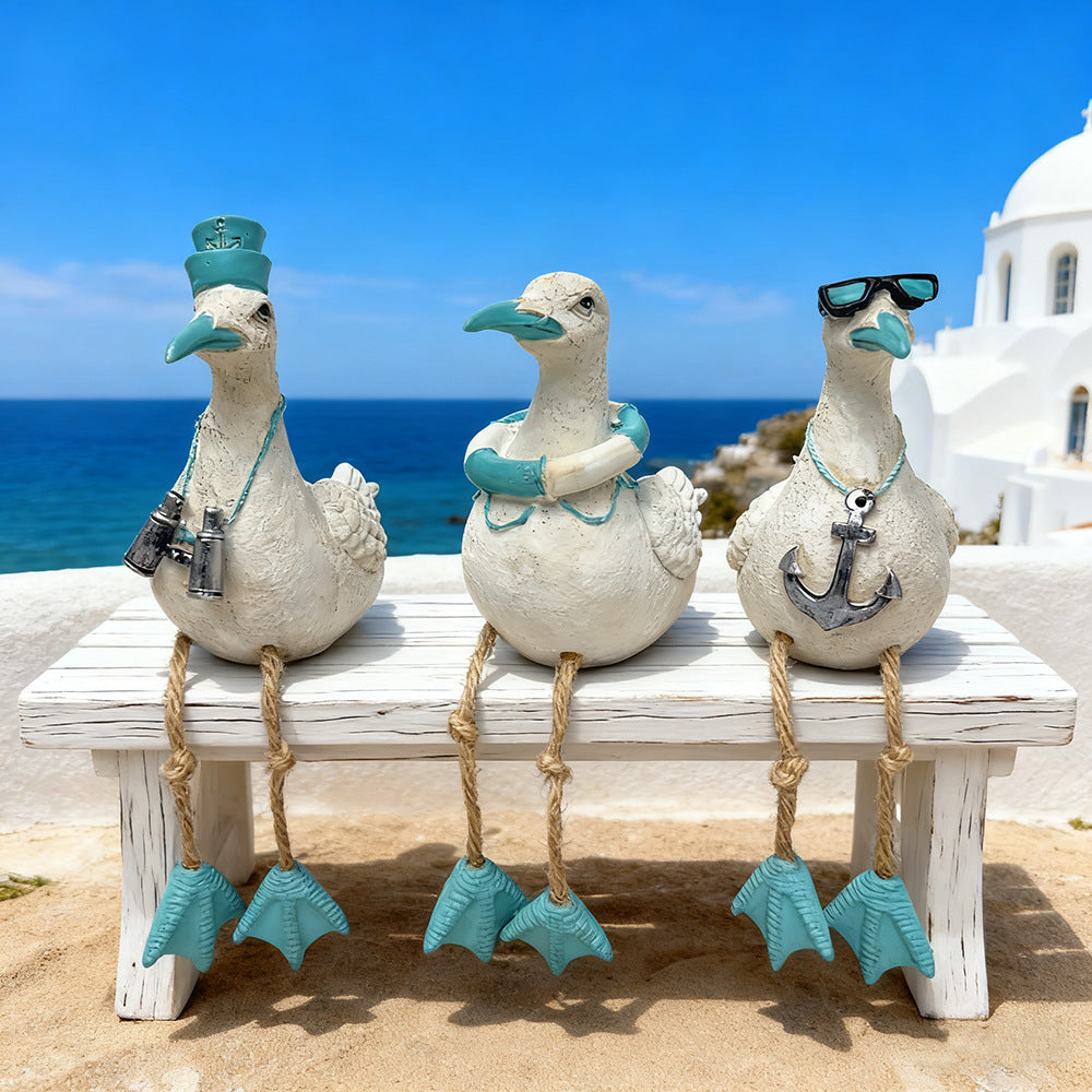 Hanging Seabird Resin Garden Ornaments