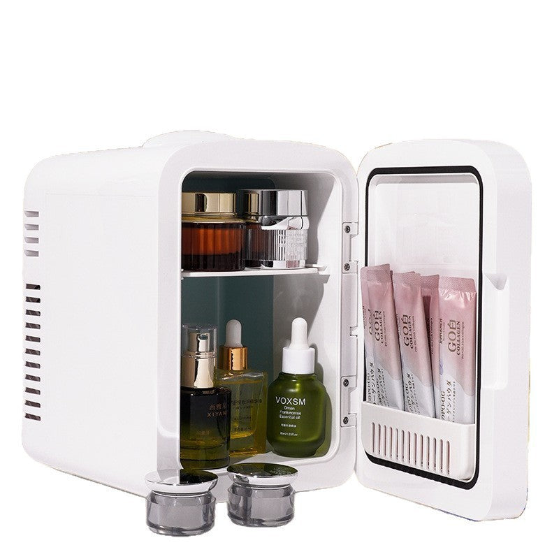 Mini Car Refrigerator with LED Mirror and Temperature Control
