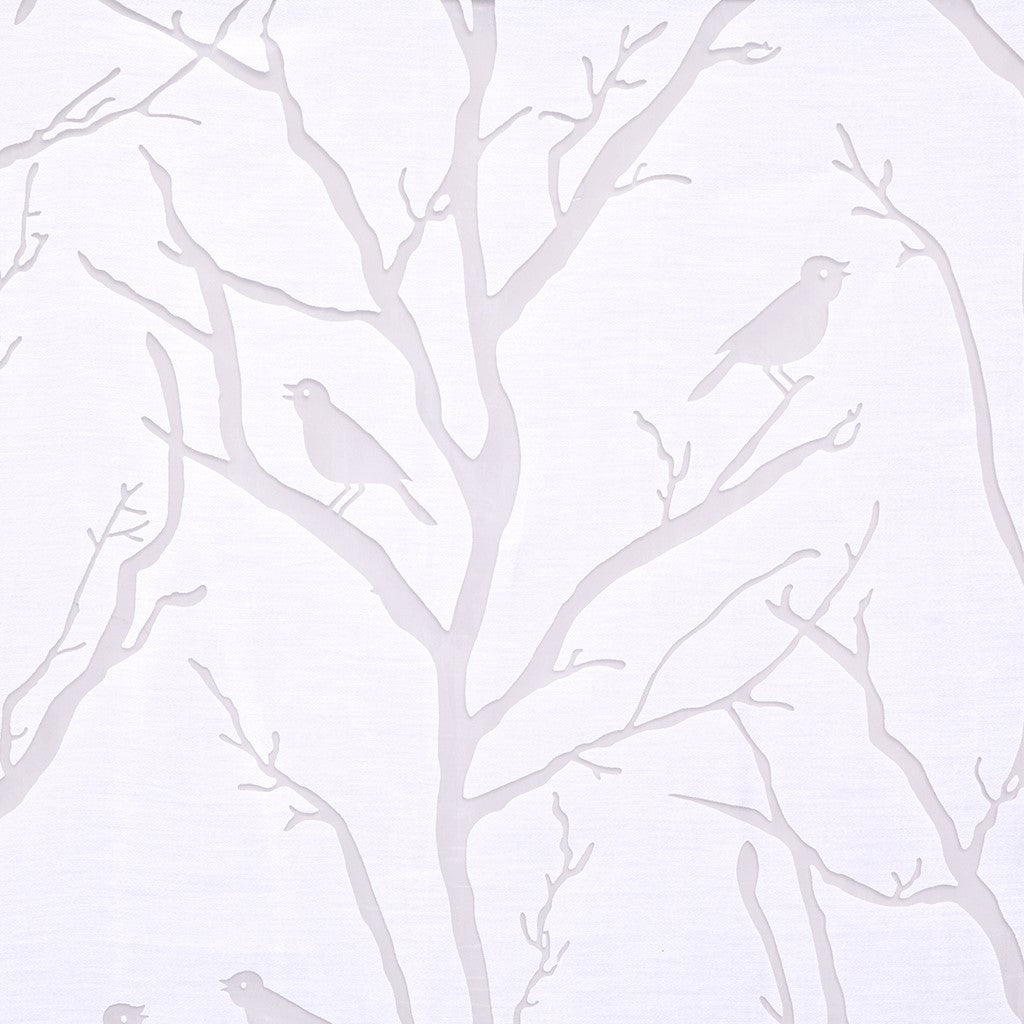 Grommet Top Sheer Bird on Branches Burnout Window Curtain