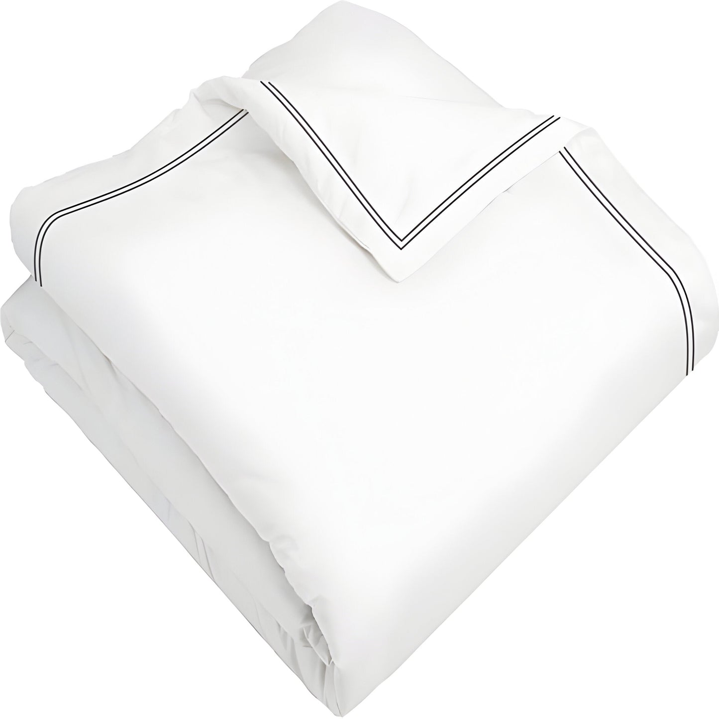 400TC Cotton Double Edge Embroidery Sateen Solid Duvet Cover Set