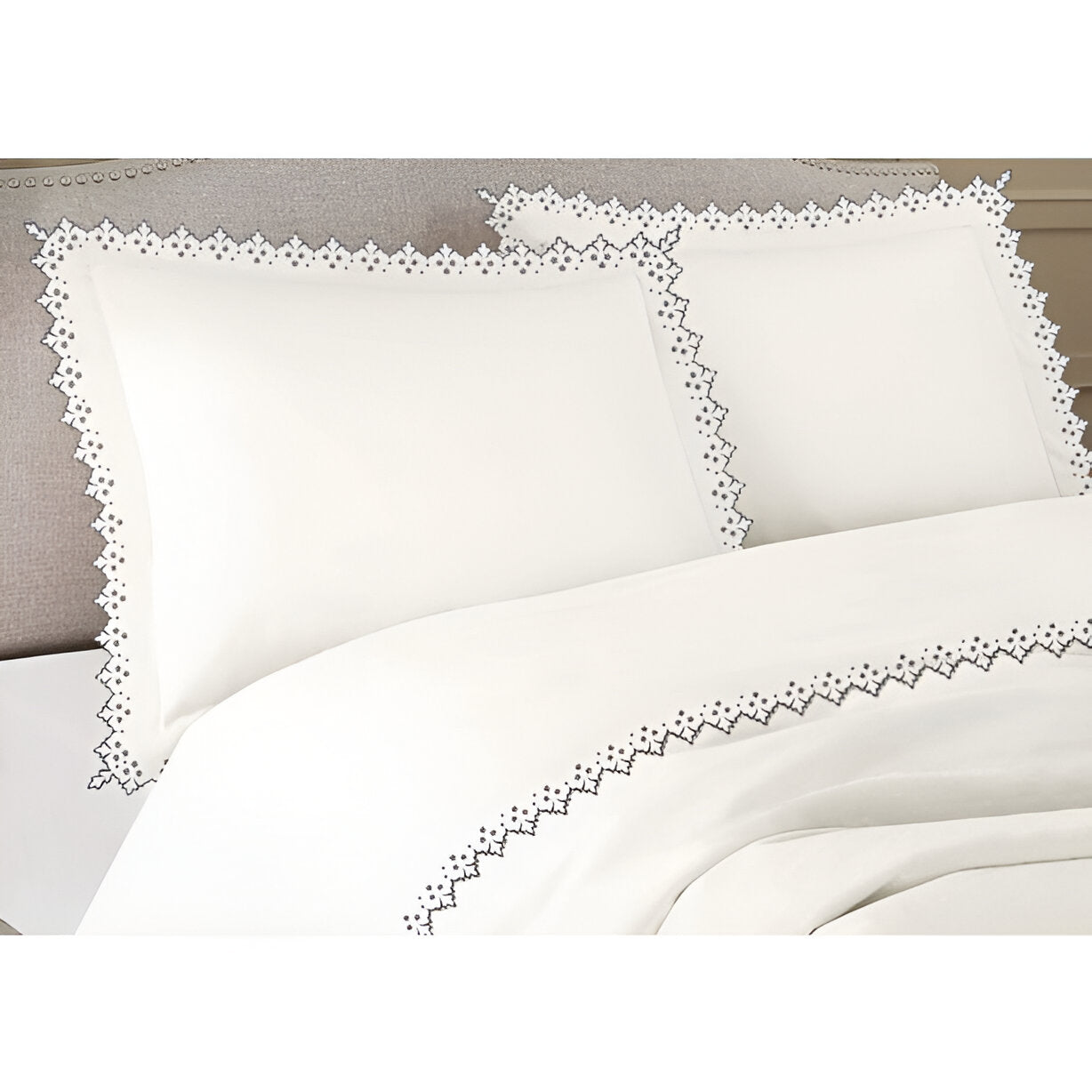 Elegant Flower Embroidered Duvet Cover Set