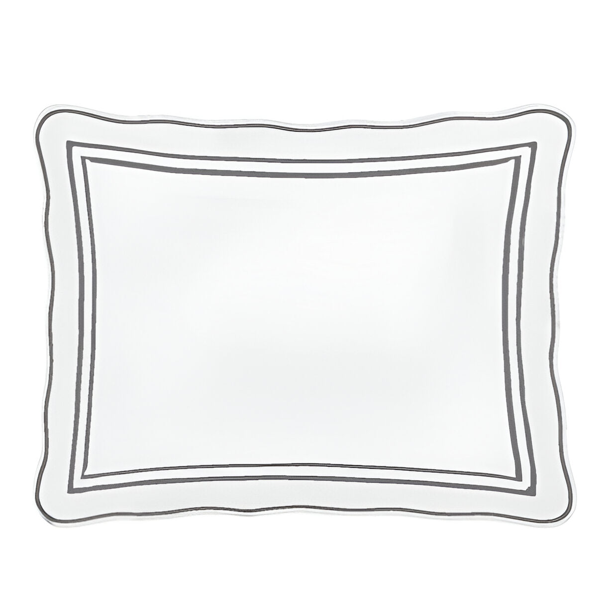 400TC Wavy Embroidery & Border Cotton Sateen Solid Duvet Cover Set