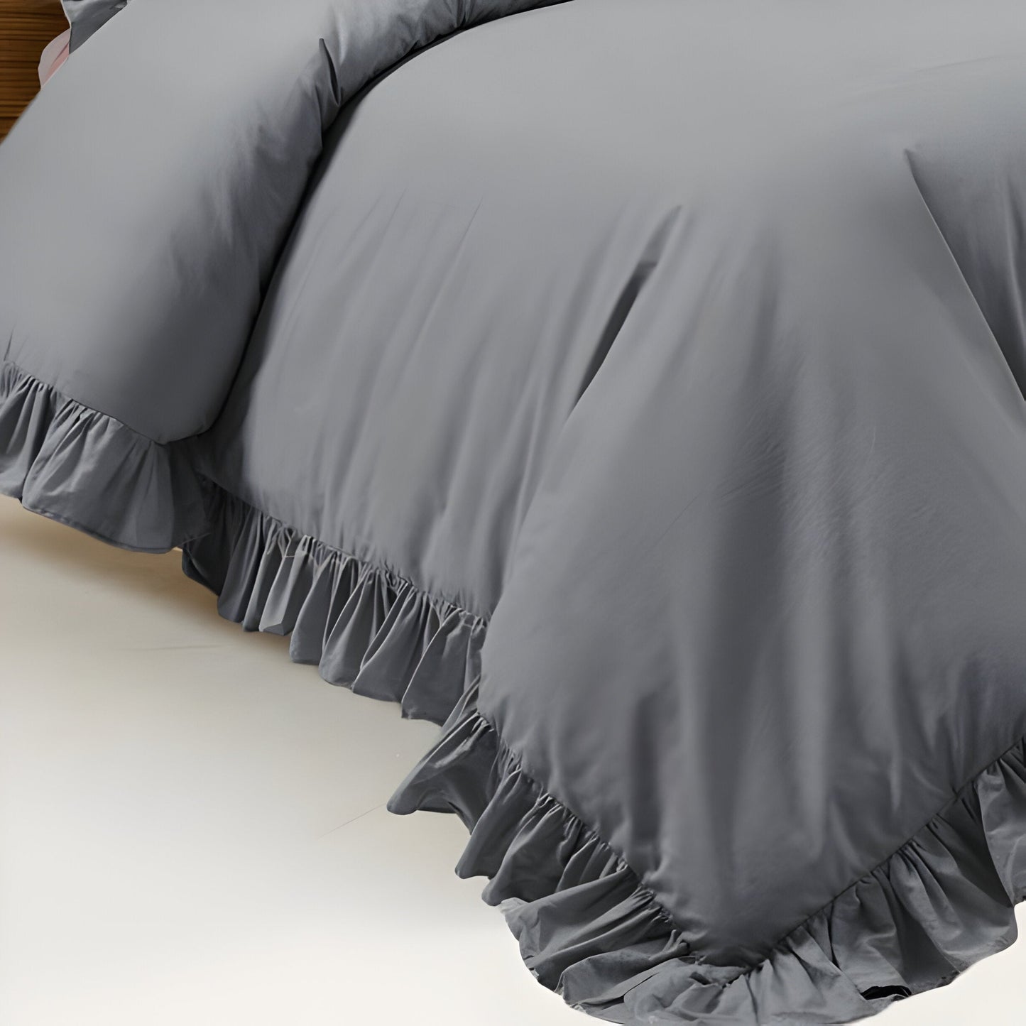 400TC Cotton Sateen Ruffle Duvet Cover Set