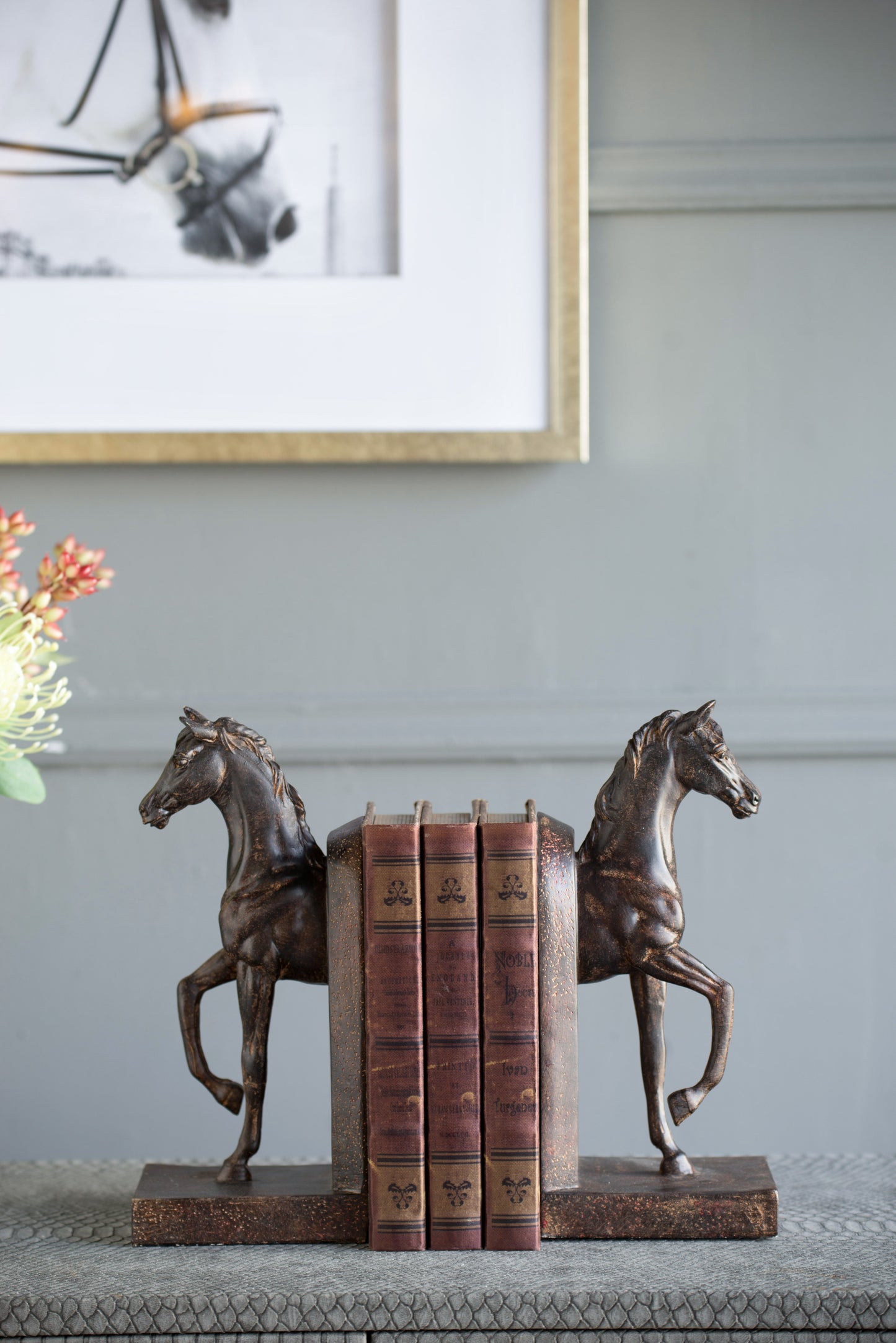 Trotting Horse Bookends Set