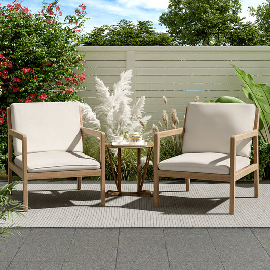 Outdoor Acacia Wood Armchair, Set of 2