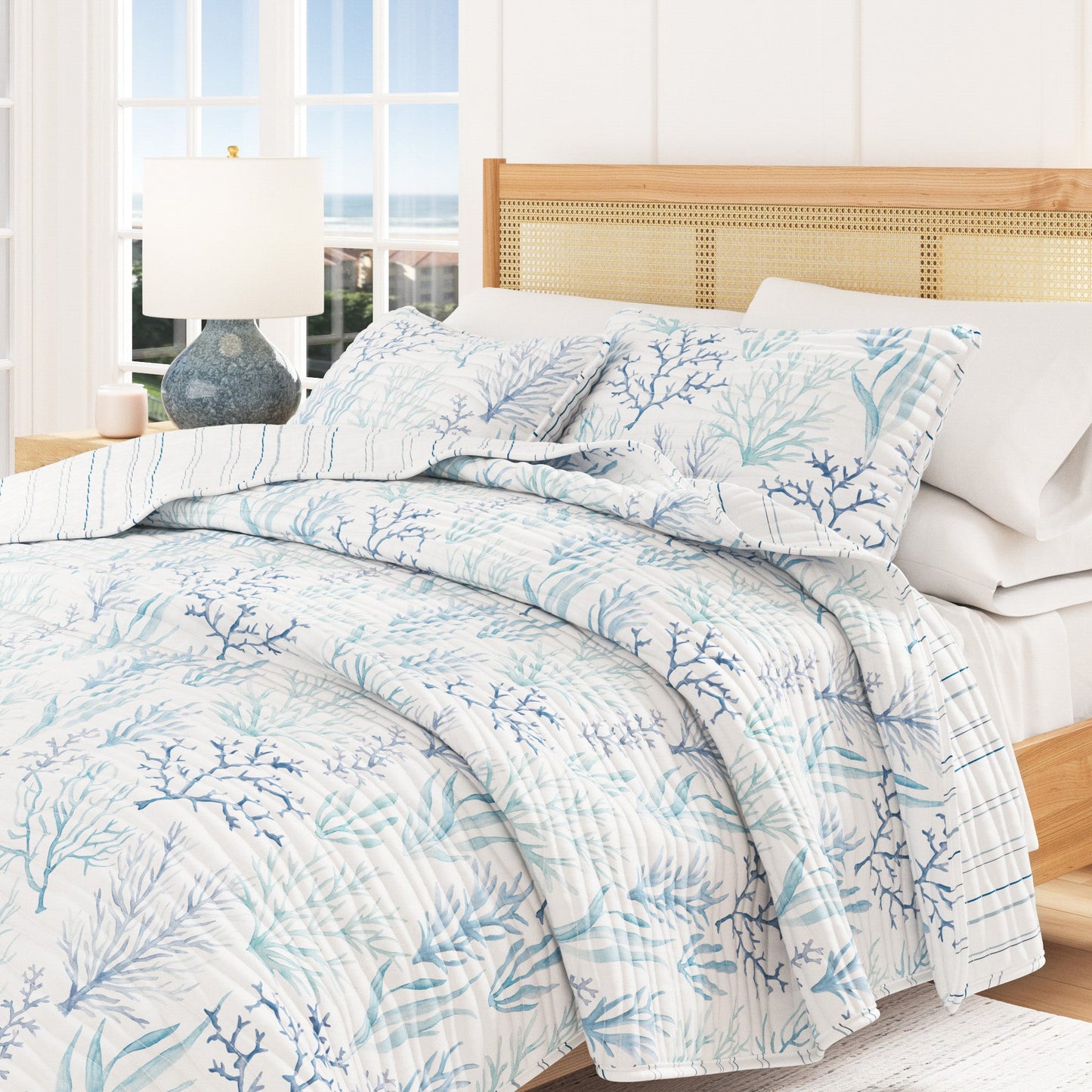 Blue Coral Quilt - Amelia Island