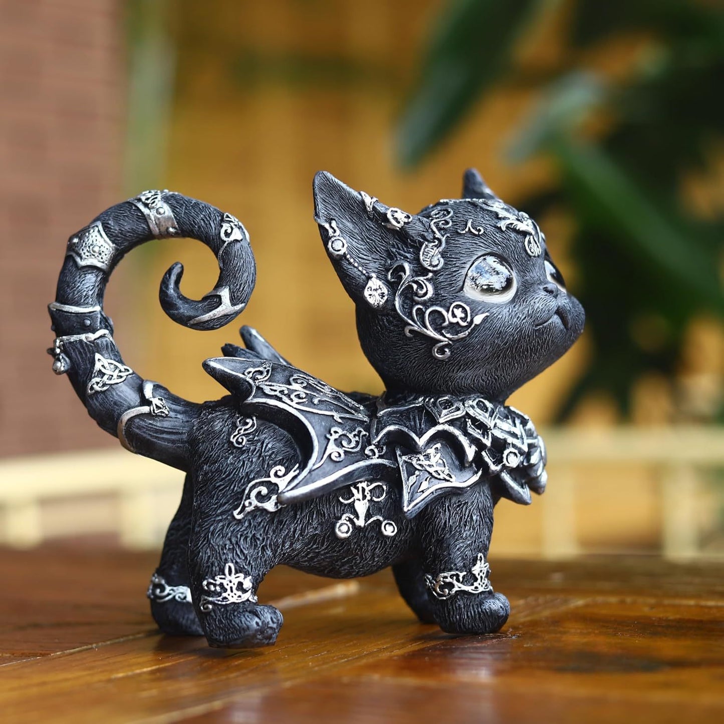 Mysterious Black Cat Resin Ornament