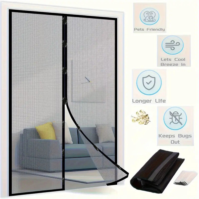 Magnetic Anti Mosquito Door Curtain with No Drill Installation
