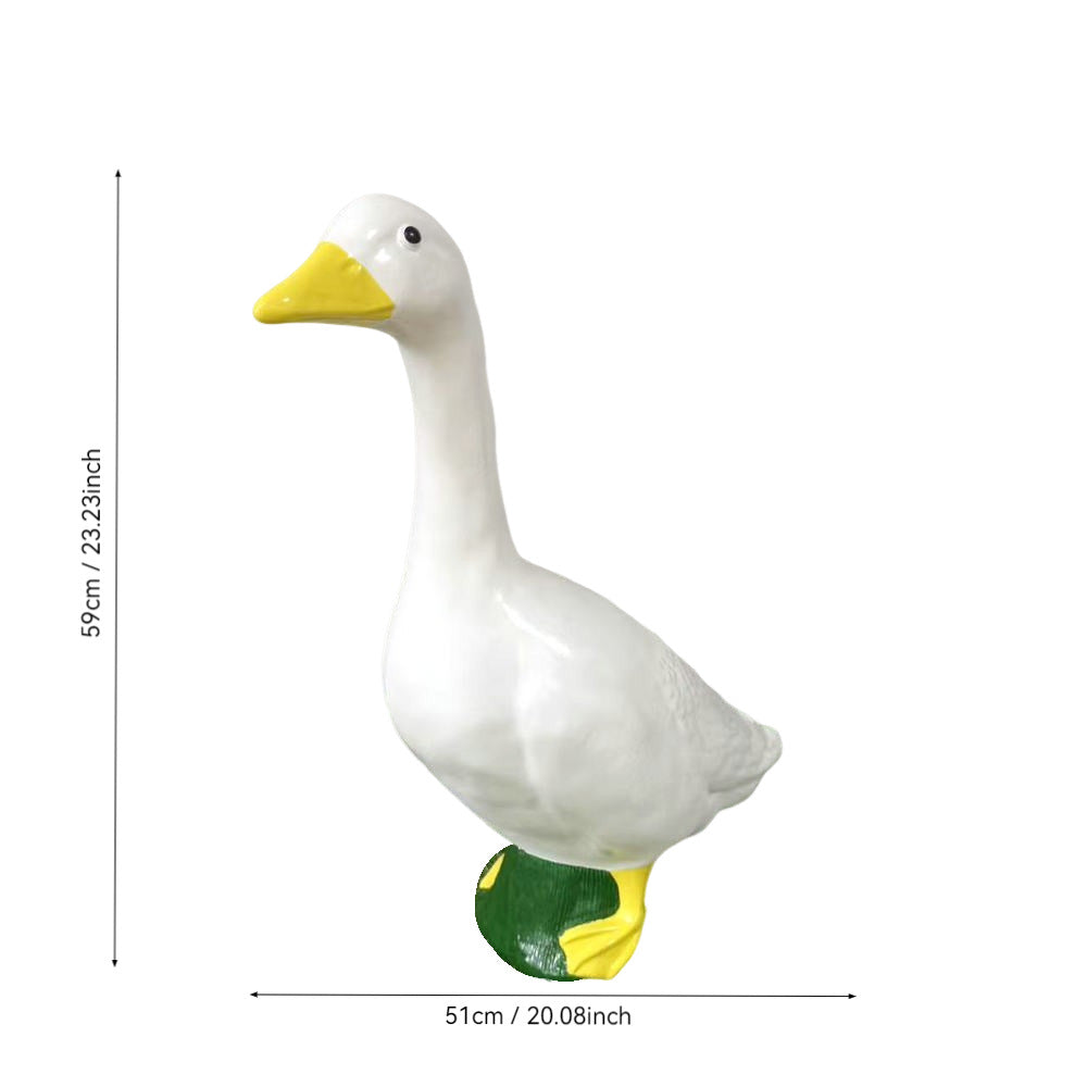 White Goose Resin Statue for Garden Decoration
