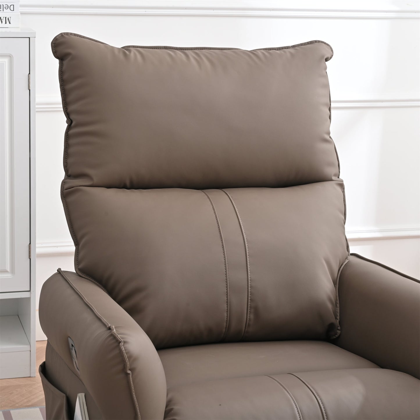 PU Rocking Recliner Chair with 360° Swivel