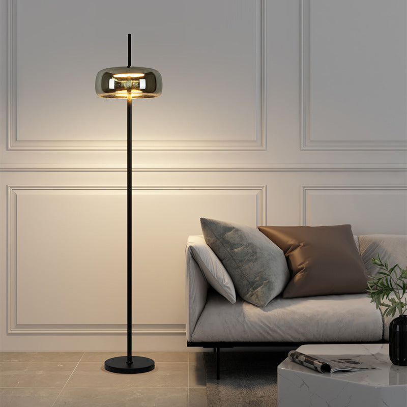 Italian Modern Floor Lamp with Glass Shade