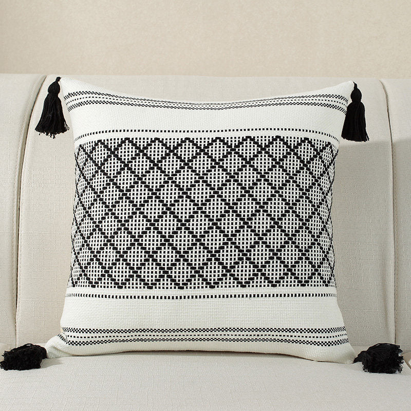 Cotton Linen Decorative Pillow and Lumbar Support Cushion