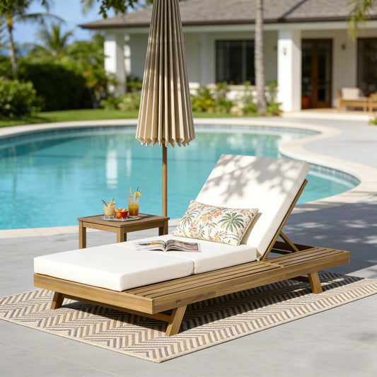Lounge Chaise Set with Adjustable Backrest
