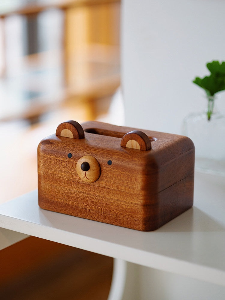 Animal Shape Solid Wood Tissue Box