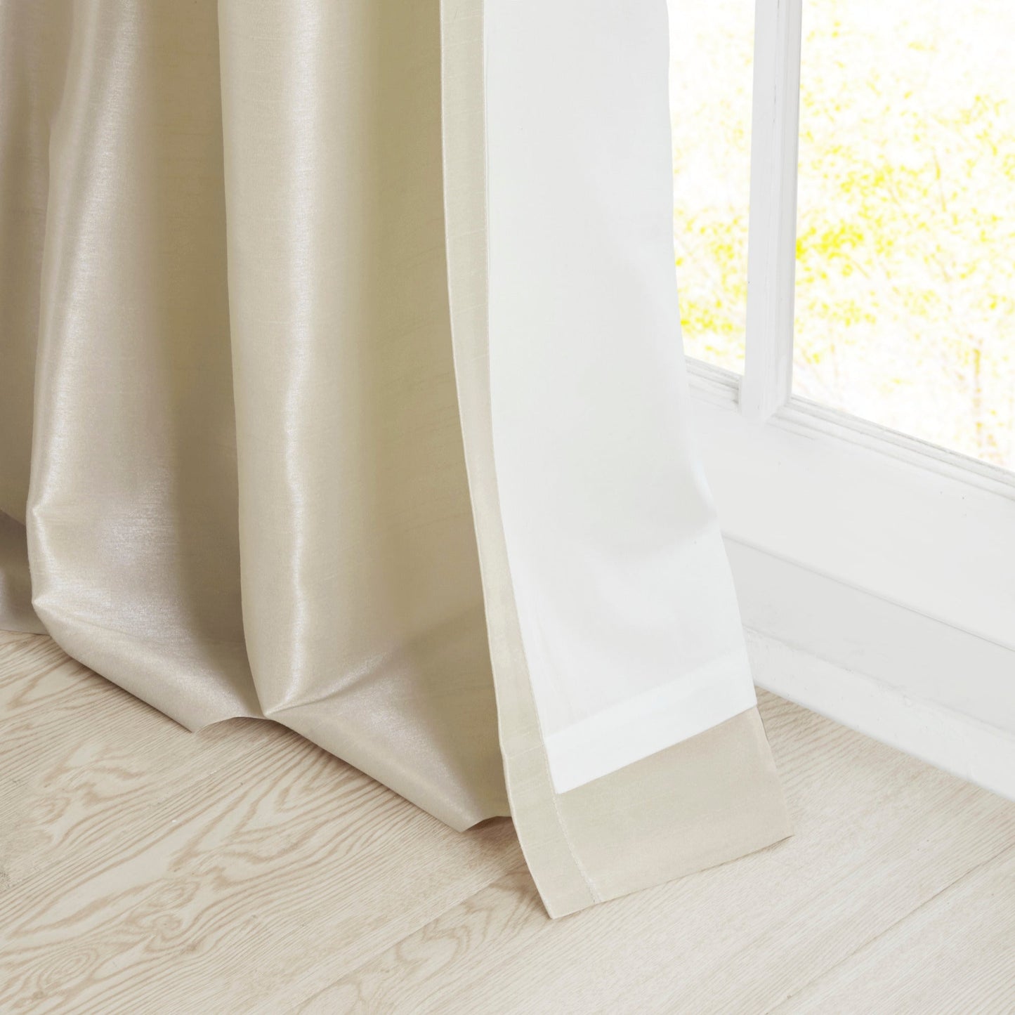 Twist Tab Lined Window Curtain Panel Champagne