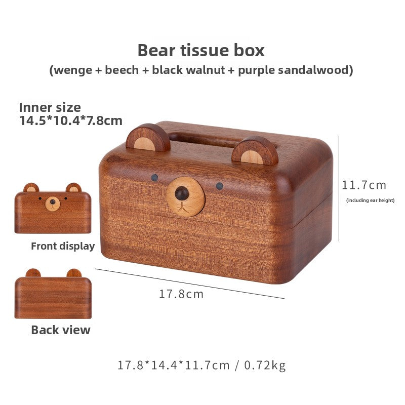 Animal Shape Solid Wood Tissue Box
