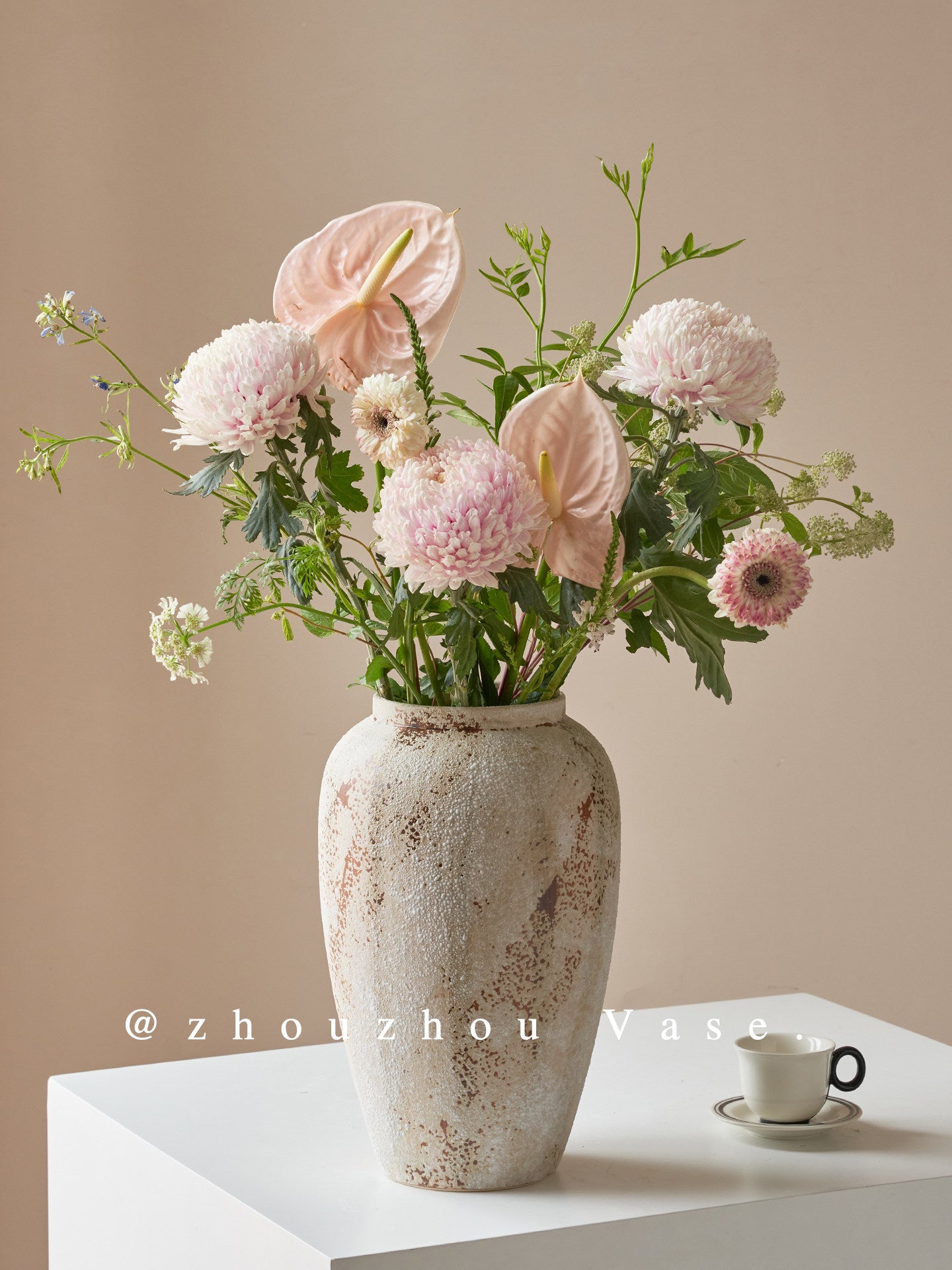 Ceramic Vase with Artificial Flowers