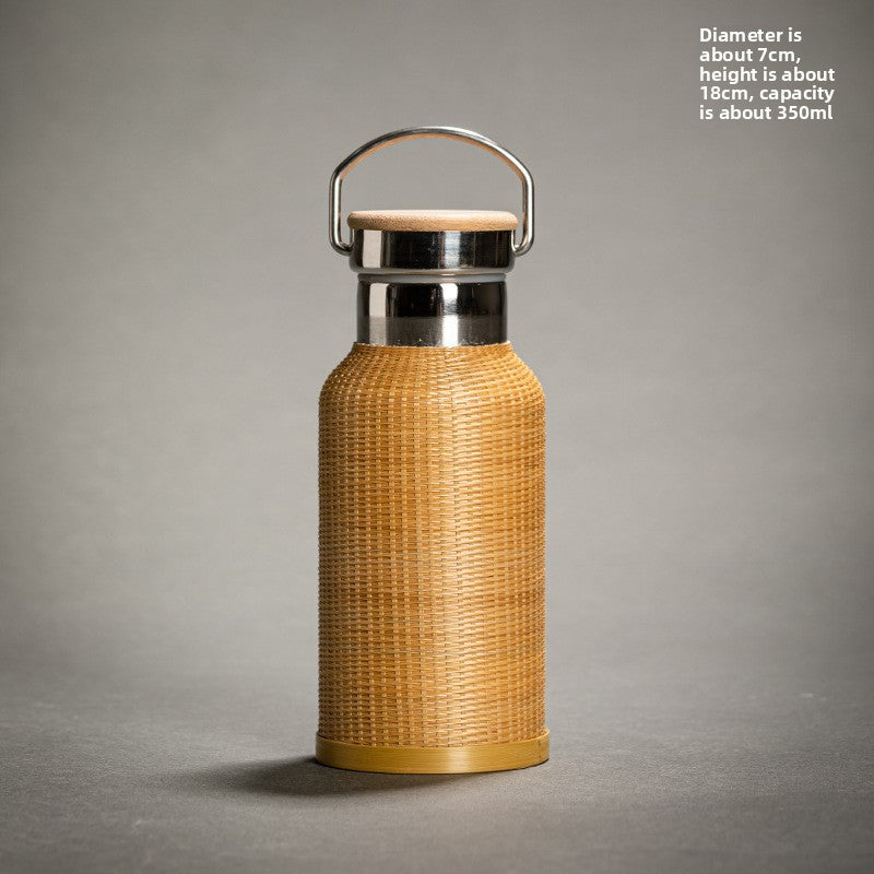Handwoven Bamboo Stainless Steel Thermos Cup