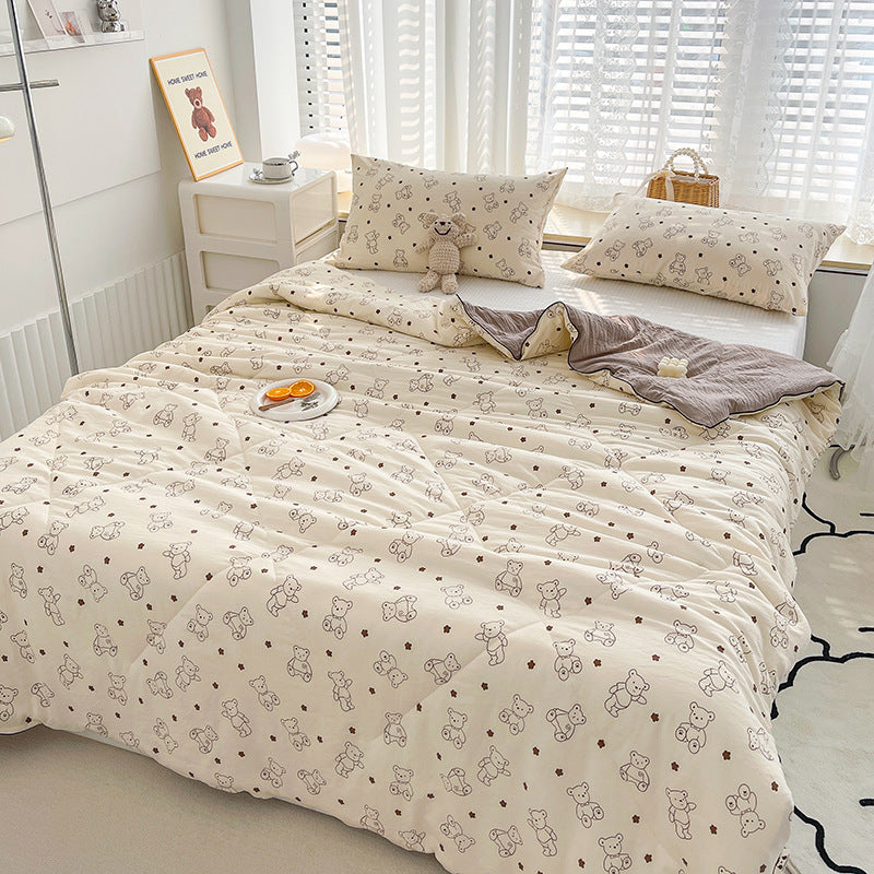 Double-layer yarn soybean fiber summer quilt