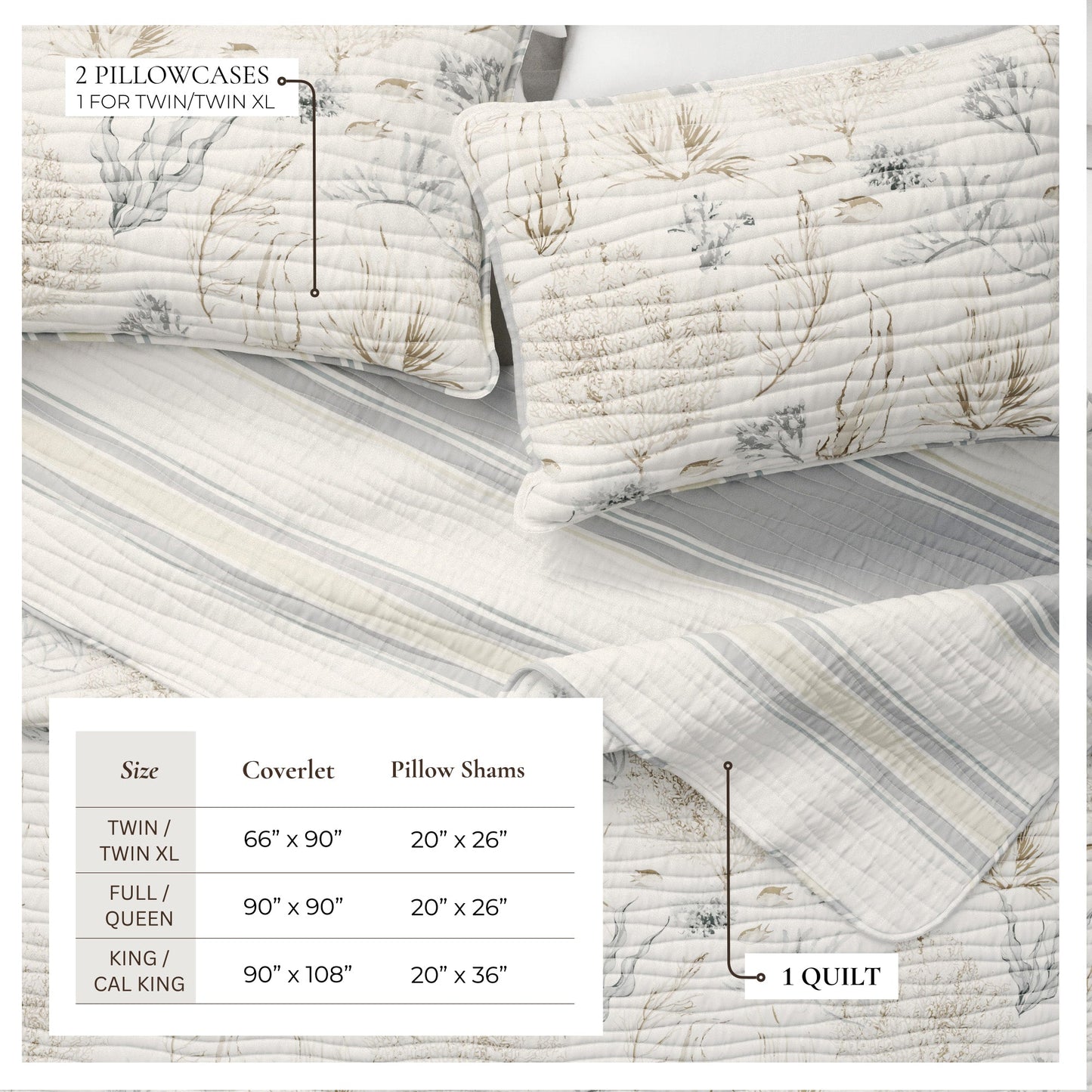 Coral Sea Maze Coastal Quilt Set - Newcomb Collection