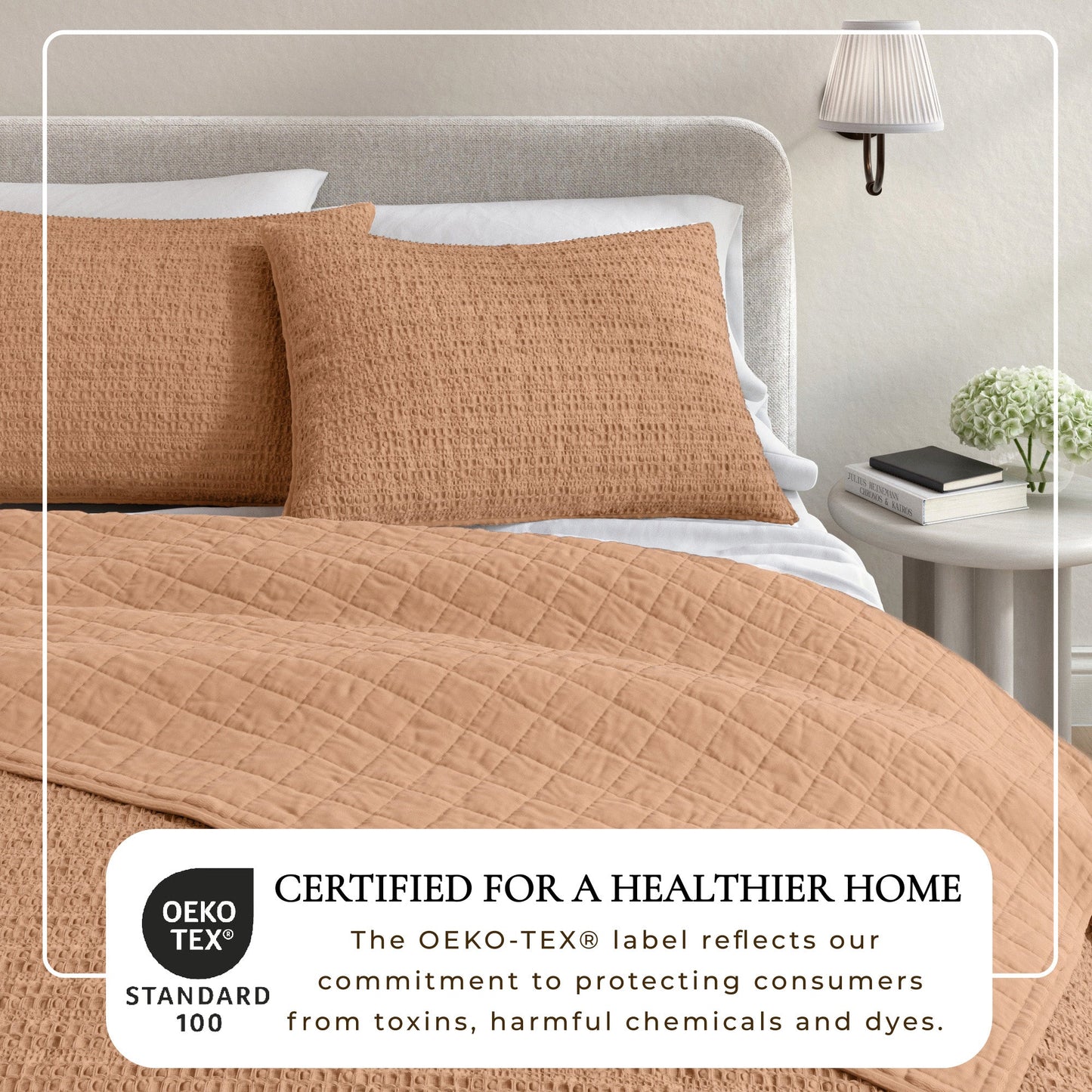 100% Cotton Honeycomb Waffle Garment Washed Quilt Set - Genevieve Collection