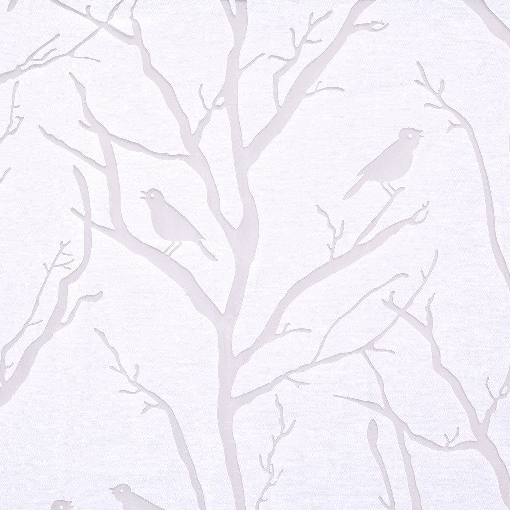 Grommet Top Sheer Bird on Branches Burnout Window Curtain