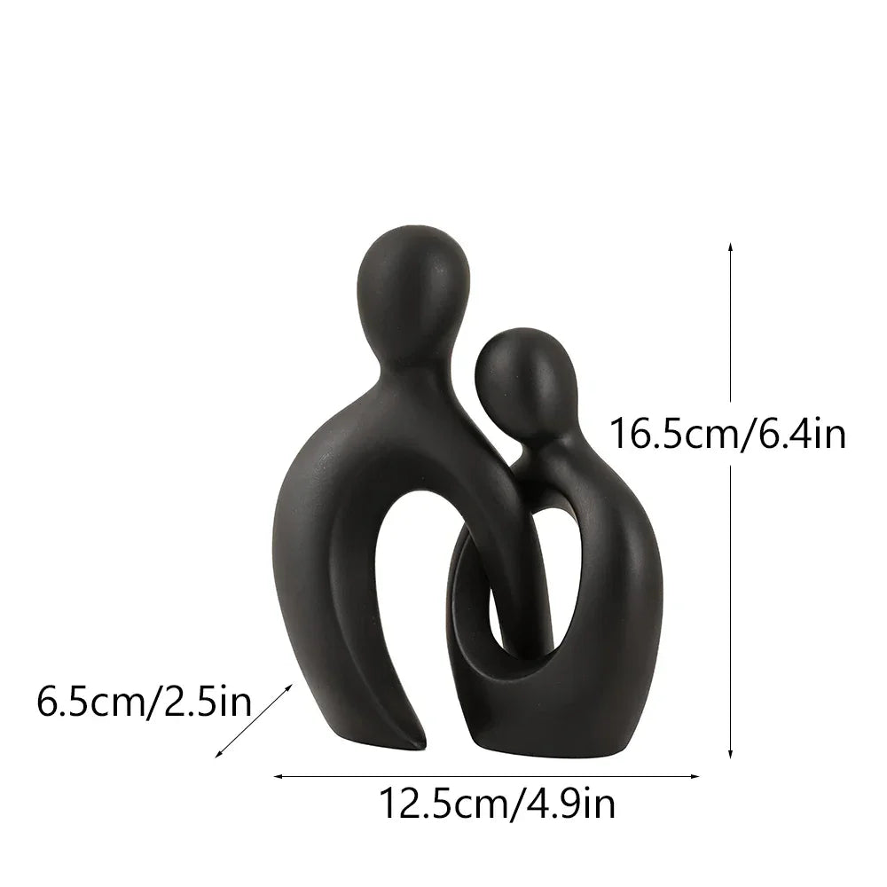 Abstract Couple Sculpture Modern Minimalist Love Figurine