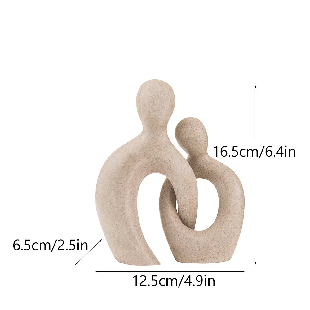 Abstract Couple Sculpture Modern Minimalist Love Figurine