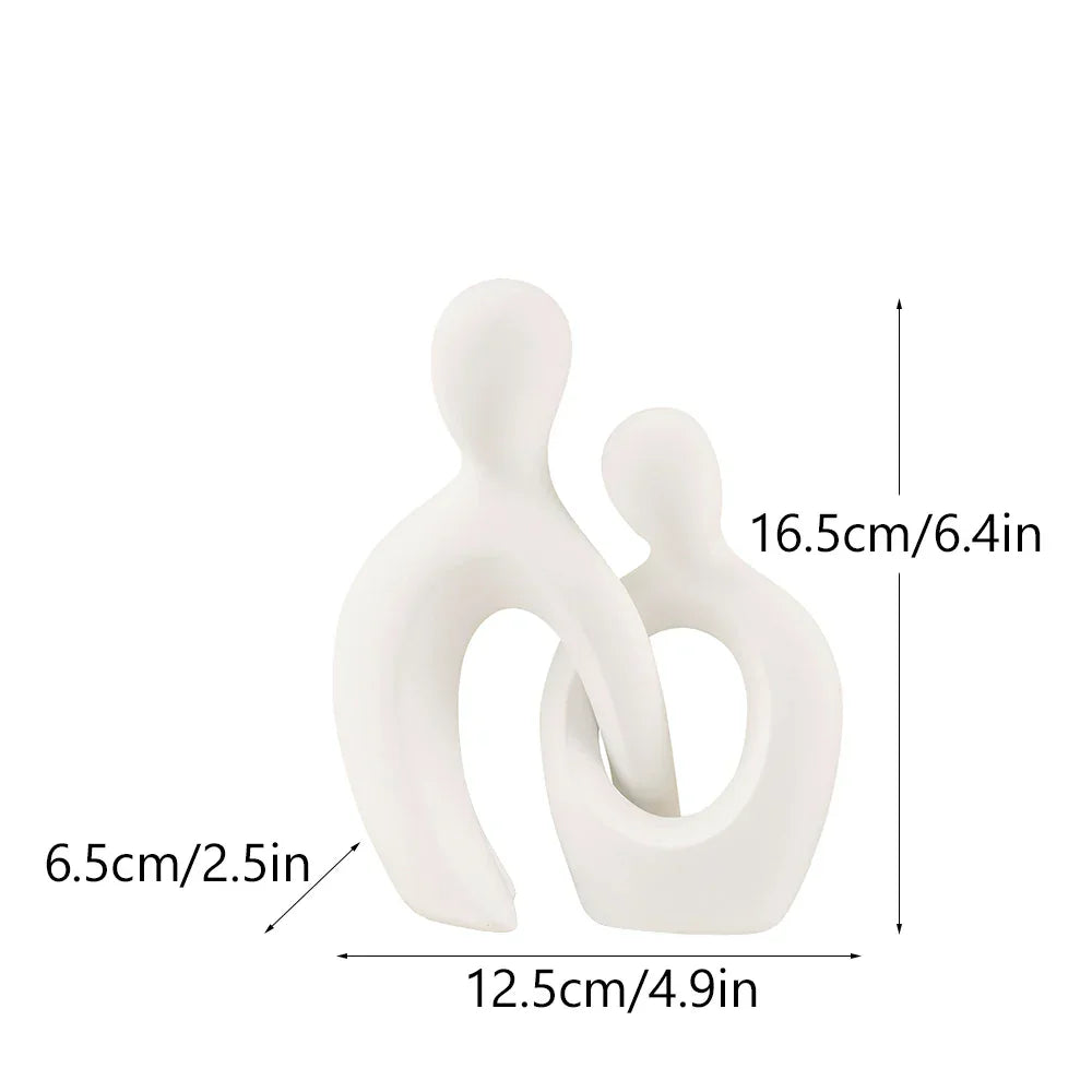 Abstract Couple Sculpture Modern Minimalist Love Figurine