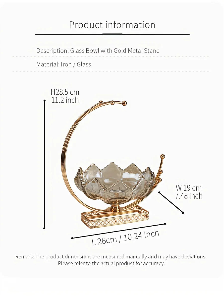 Gold Metal Decor Bowl - Lotus Centerpiece