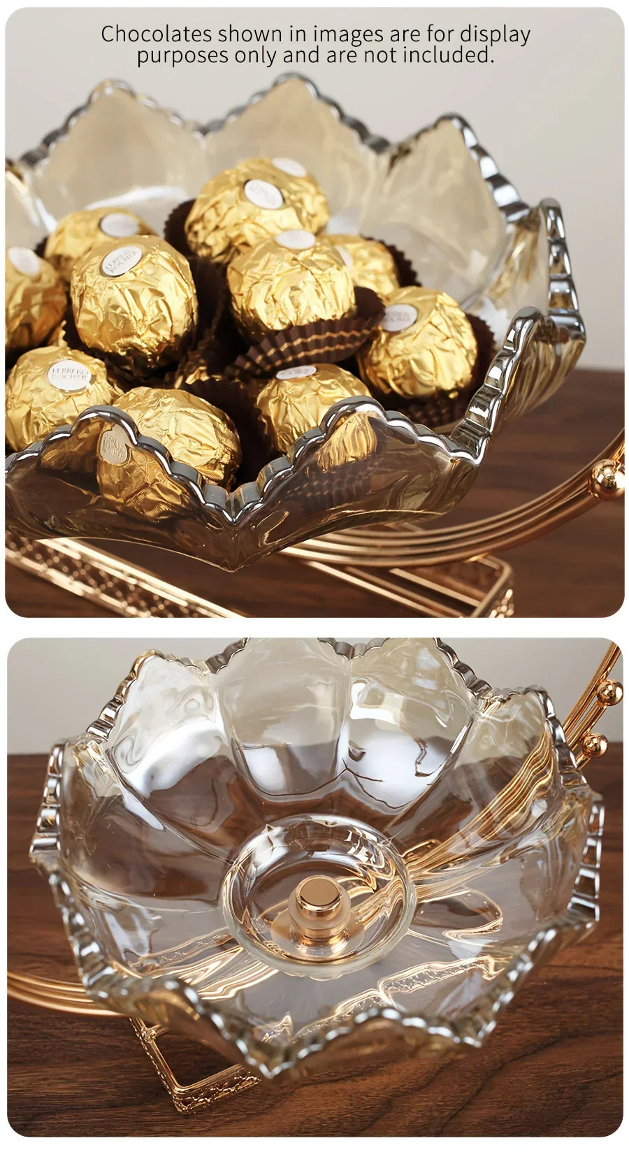 Gold Metal Decor Bowl - Lotus Centerpiece