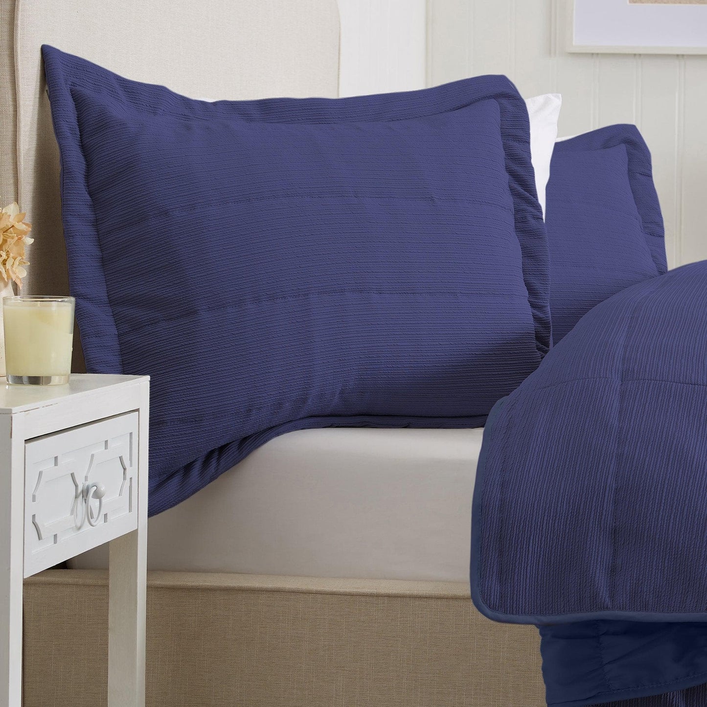 Textured Striped Quilt Set - Ellie Collection