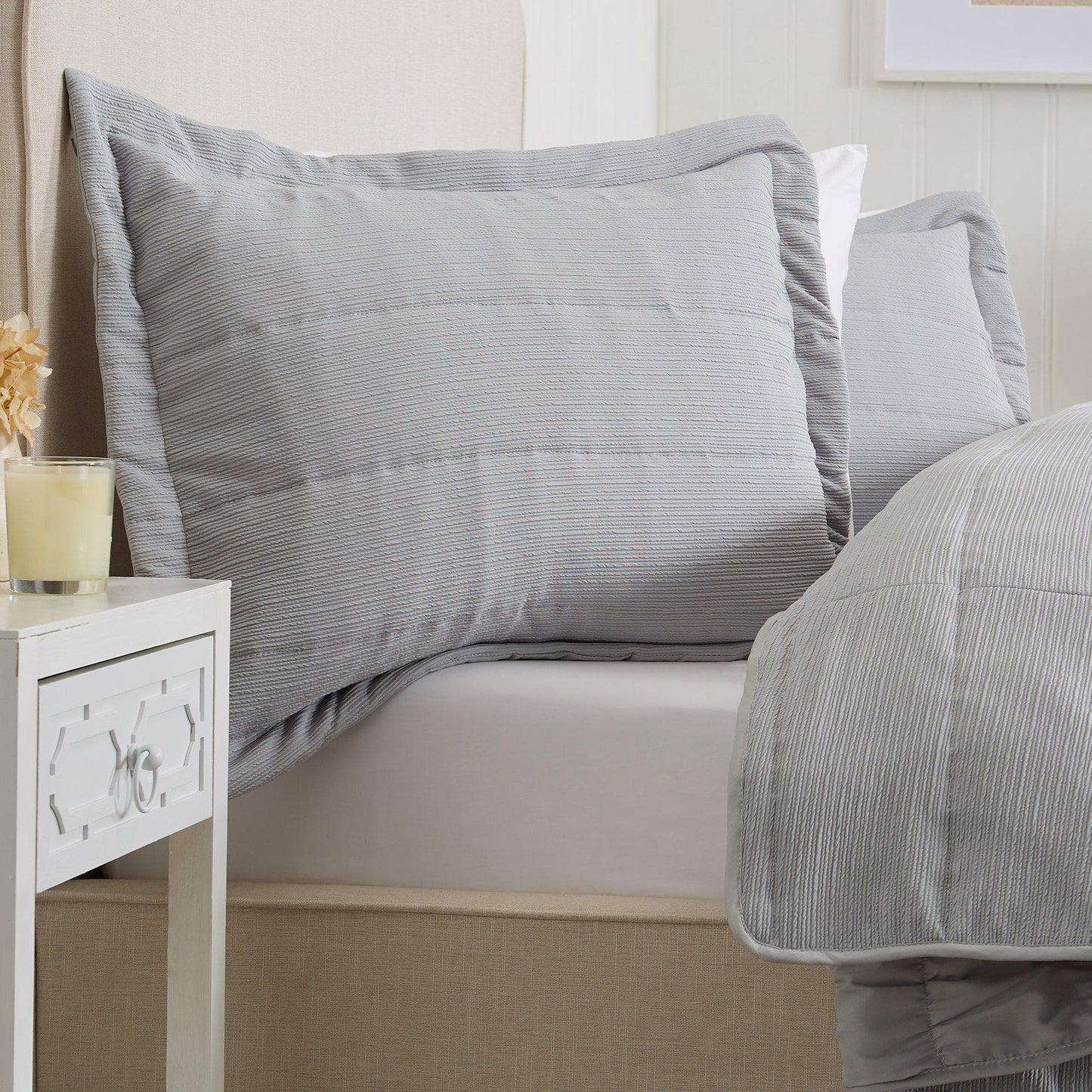 Textured Striped Quilt Set - Ellie Collection