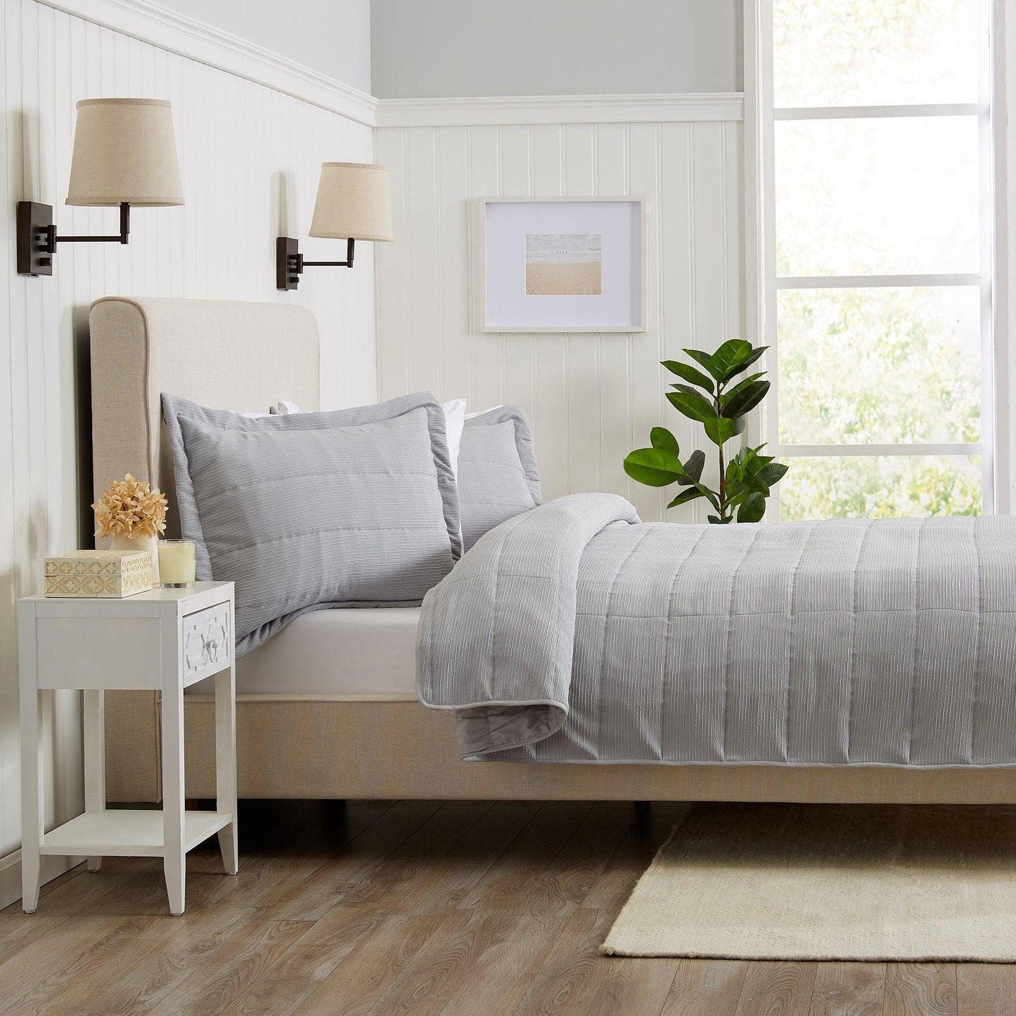 Textured Striped Quilt Set - Ellie Collection