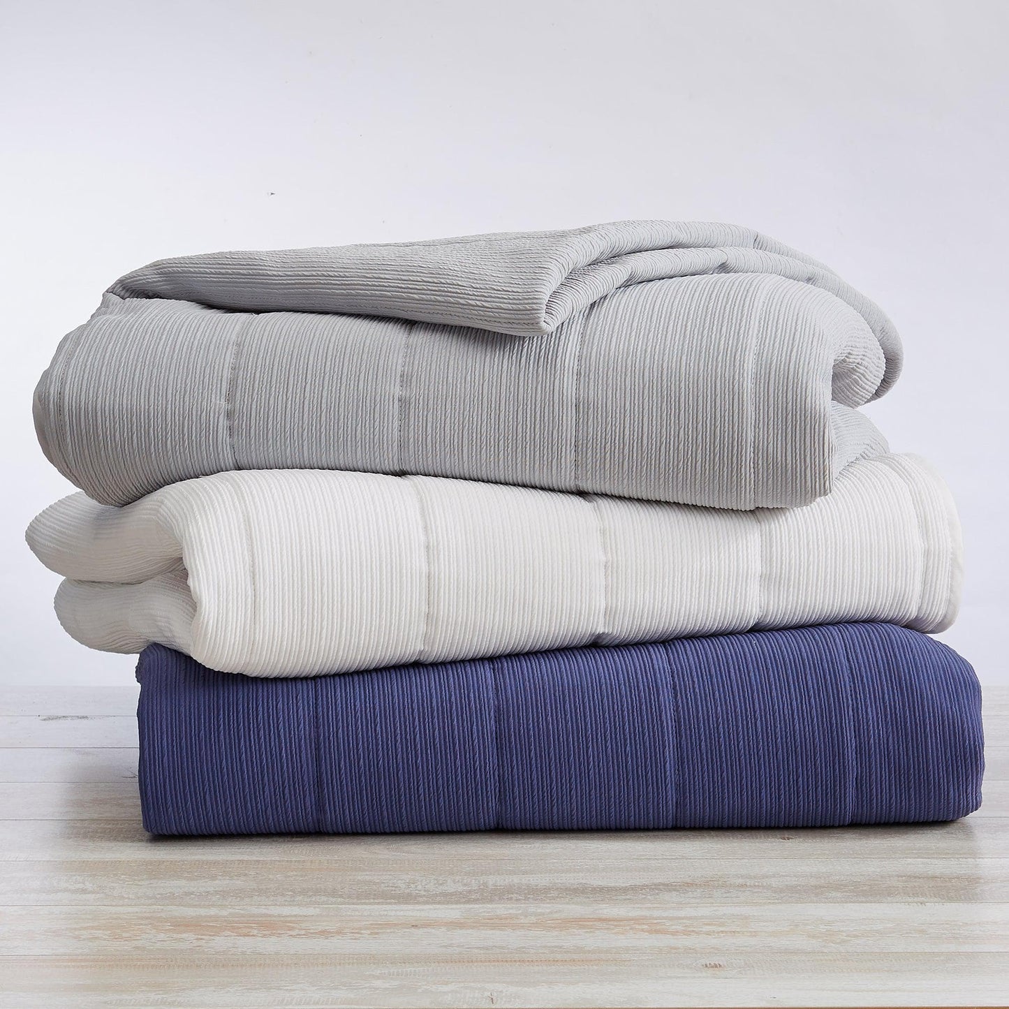 Textured Striped Quilt Set - Ellie Collection