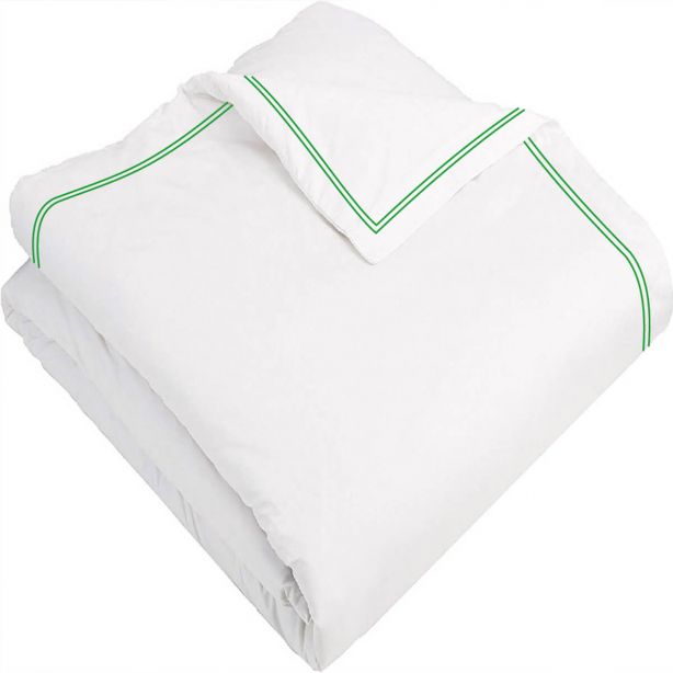 400TC Cotton Double Edge Embroidery Sateen Solid Duvet Cover Set