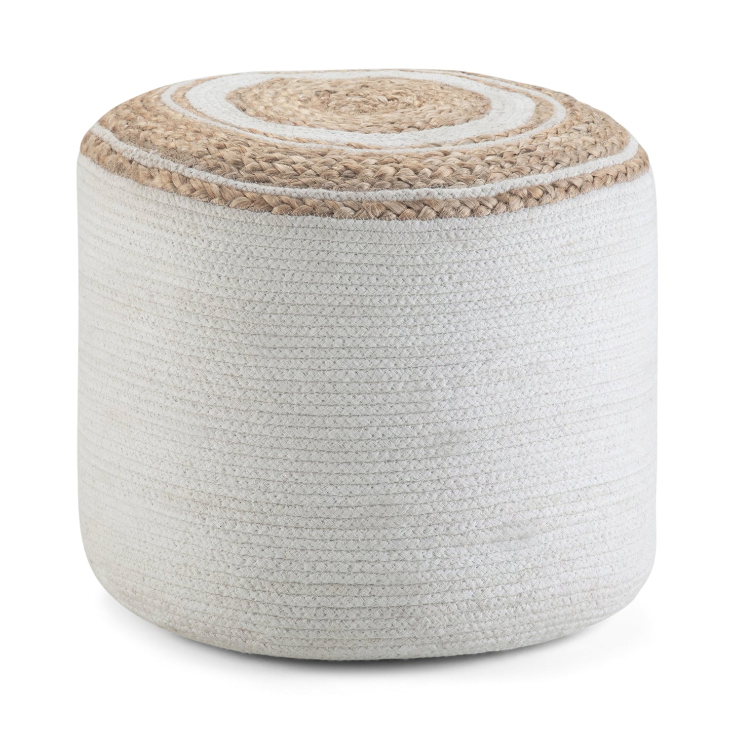 Serena 18 Inch Wide Round Braided Pouf