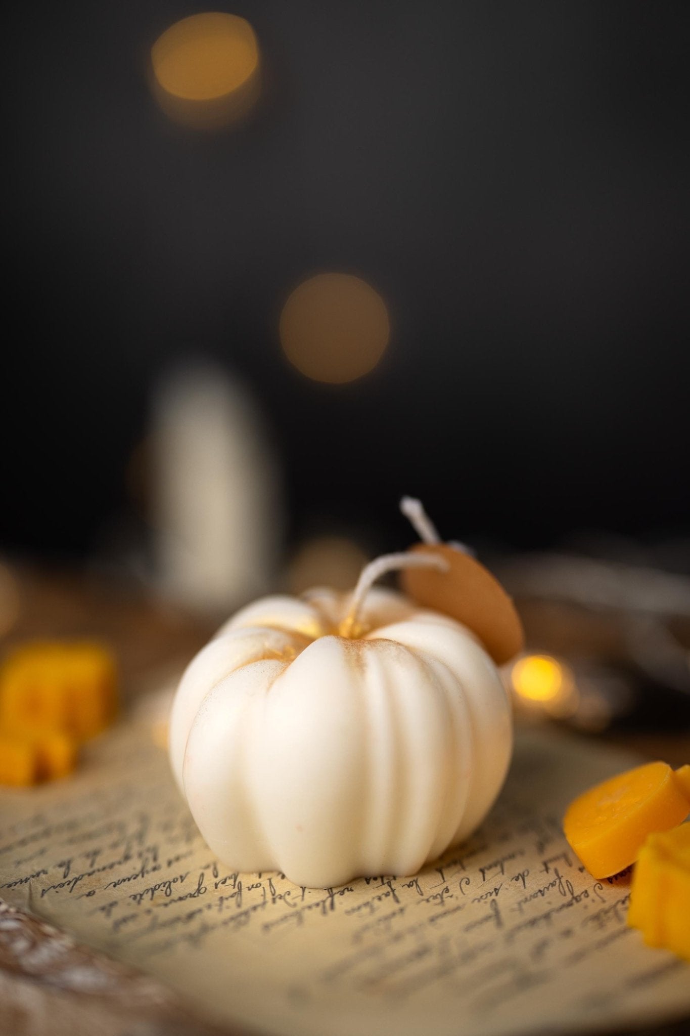Pumpkin Soy Candle - Fall & Halloween Decor, Pumpkin Shaped, Scented