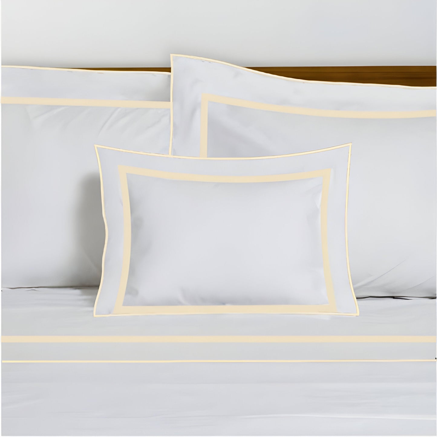 400TC Embroidery & Border Cotton Sateen Solid Duvet Cover Set