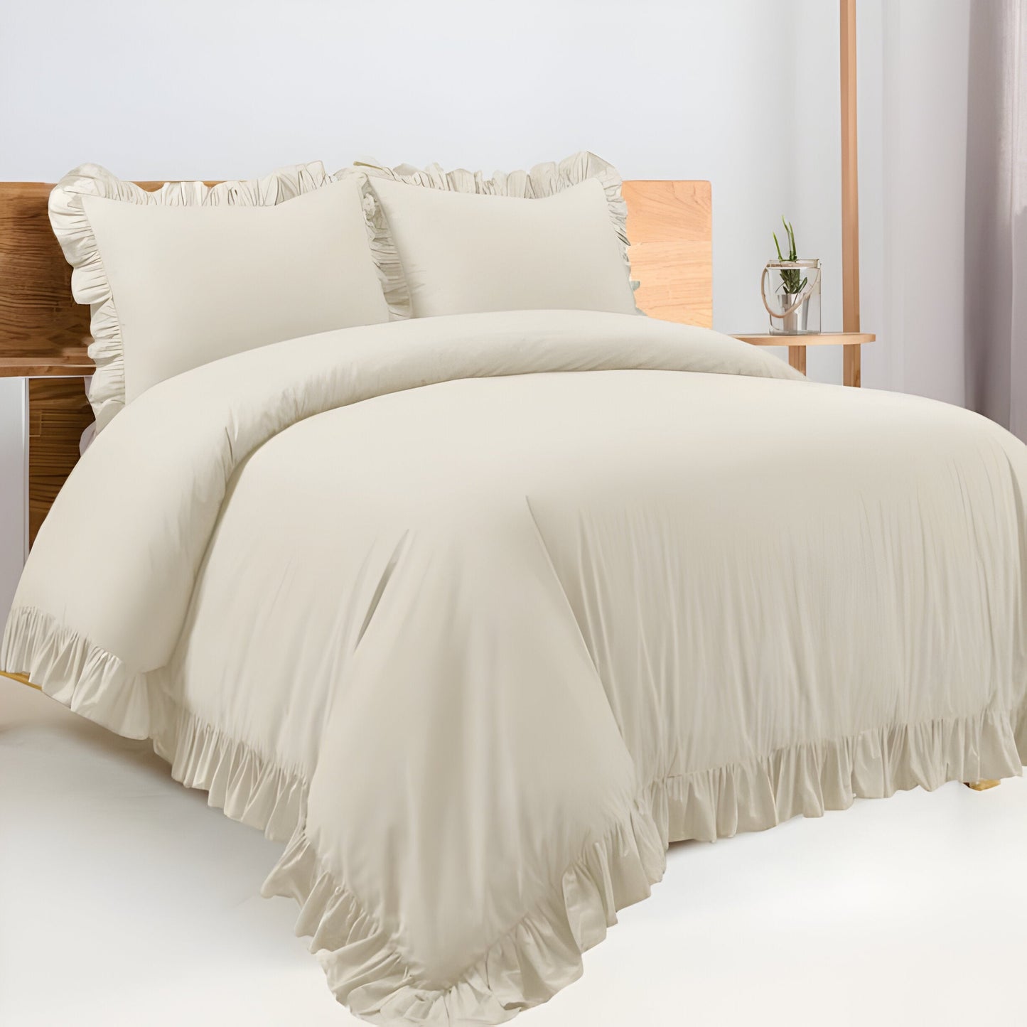 400TC Cotton Sateen Ruffle Duvet Cover Set