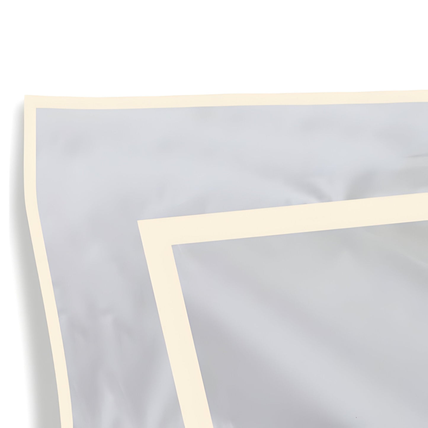 400TC Embroidery & Border Cotton Sateen Solid Duvet Cover Set