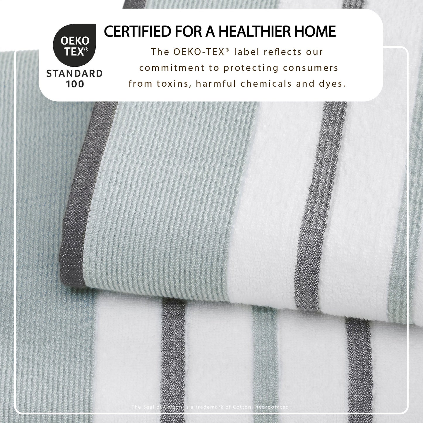 Decorative Cotton Stripe Bath Towel Set - Noelle Collection