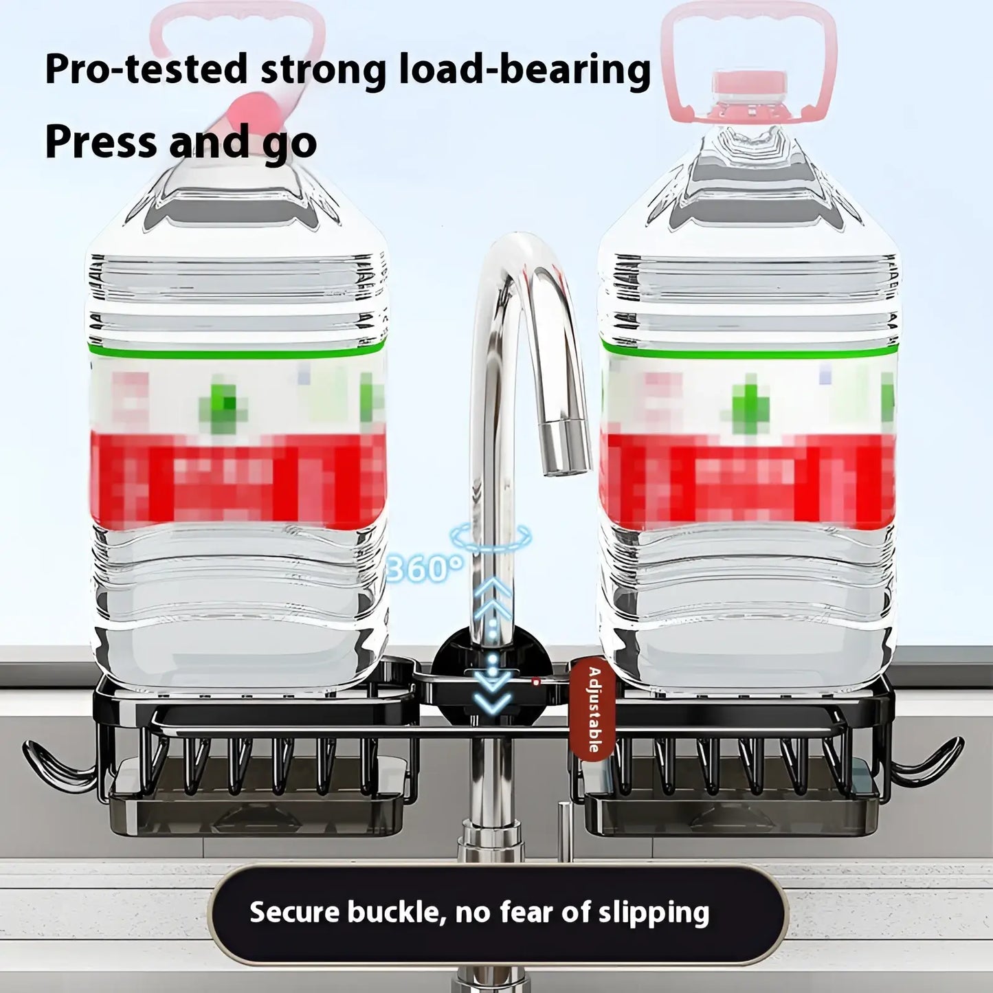 Kitchen Faucet Storage Rack Aluminum Sink Organizer