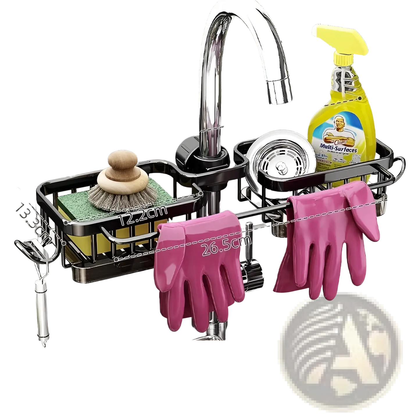 Kitchen Faucet Storage Rack Aluminum Sink Organizer