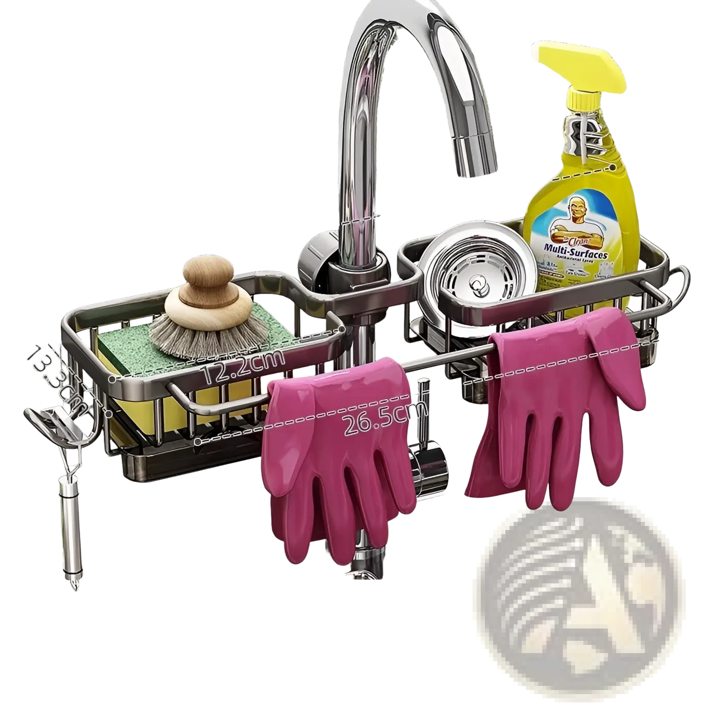 Kitchen Faucet Storage Rack Aluminum Sink Organizer