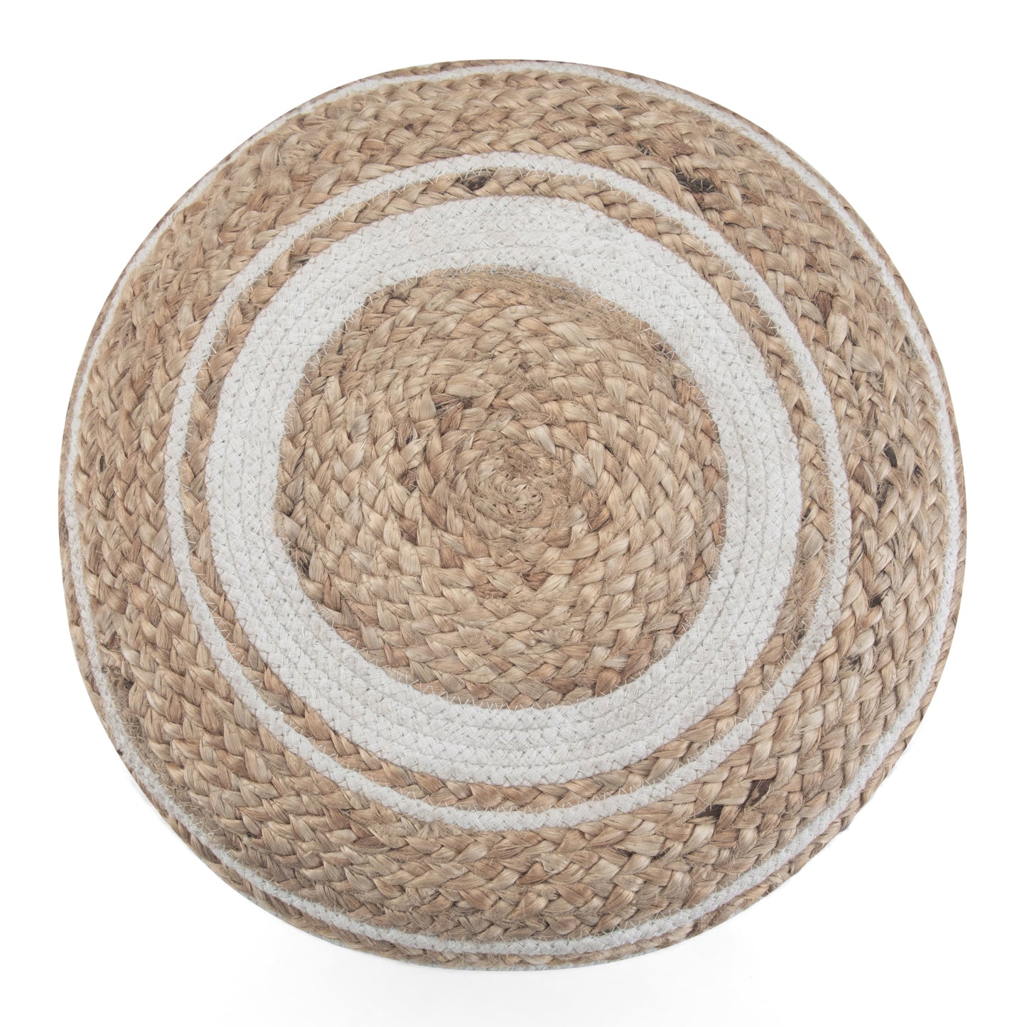Serena 18 Inch Wide Round Braided Pouf